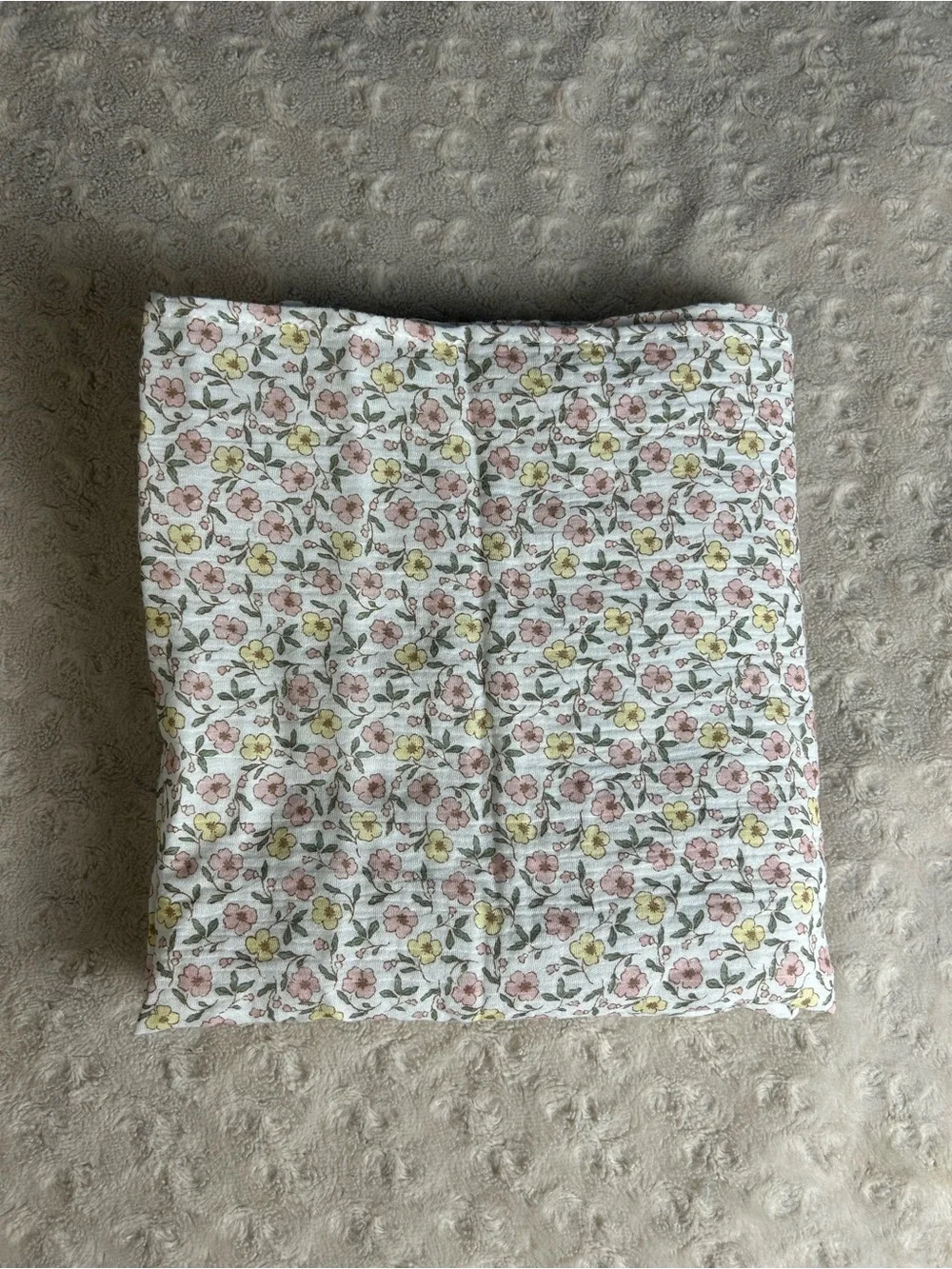Child of Mine by Carter's Floral Muslin Baby Swaddle Blanket Pink White Yellow
